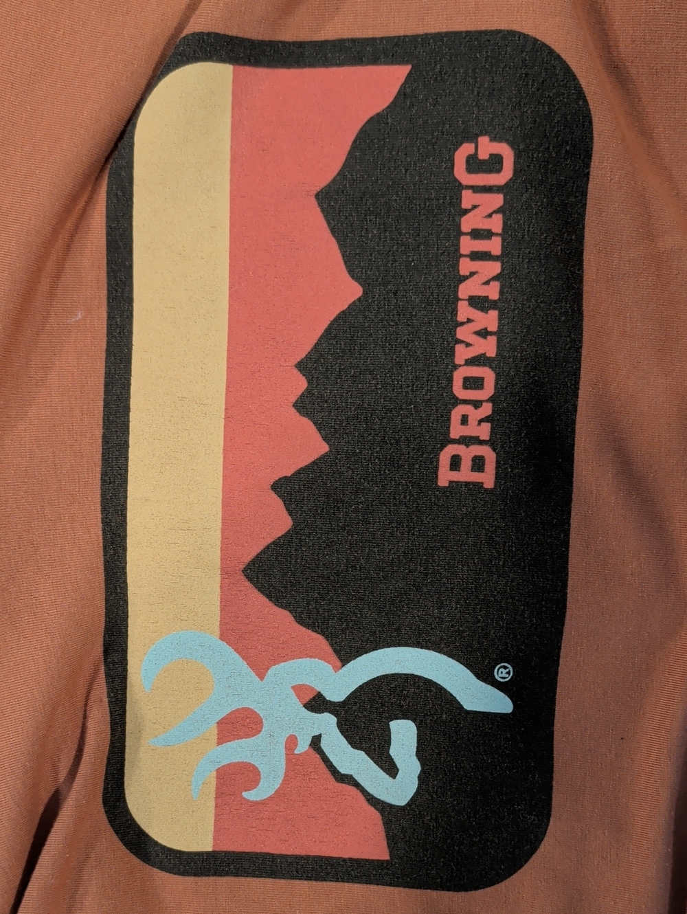 Browning Rust Graphic Long Sleeve Tee with Multi-Color Logo